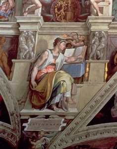Plafond de la chapelle Sixtine : Sibylle Érythréenne (après restauration) - Michelangelo Buonarroti